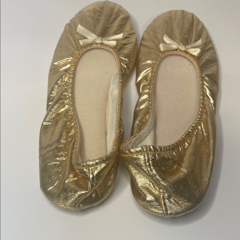 Gold Ballet‎ Flats for Ladies